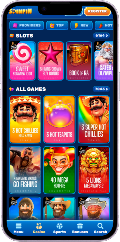 Spinfin Casino Games